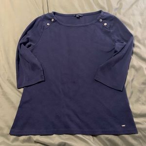 EUC Tommy Hilfiger navy blue 3/4 sleeve top